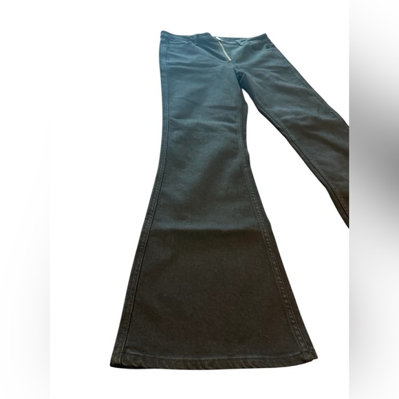 NWT Maje Black Flared Denim With Silver Zipper Logo Detail Size 42/ US 14 - Picture 6 of 14